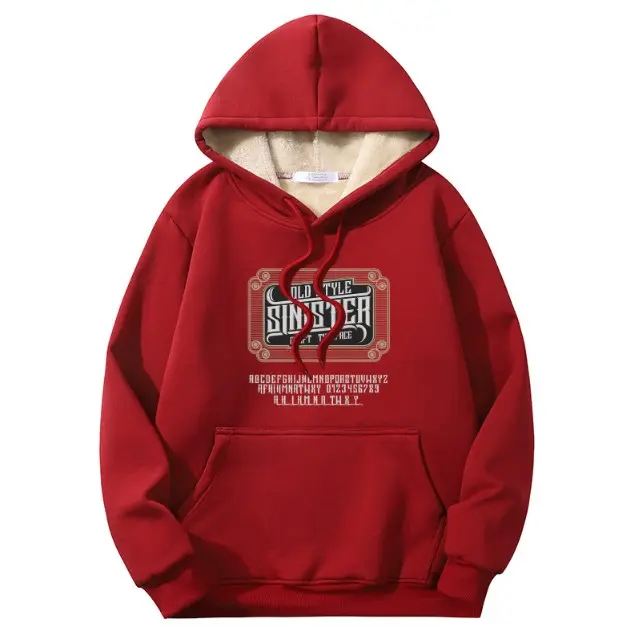 Customize Thickened Fleece Hooded Loose Multicolor Printed Logo Hooded Winter Outdoors Casual Hoody Unisex