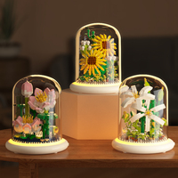 Juego de bloques de construcción DIY de flores de orquídeas, Material ABS, pequeñas partículas de plástico, juguete de construcción para niños para modelo de caja empaquetada