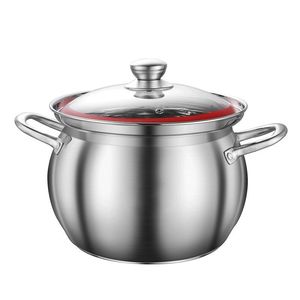 Olla para sopa de acero inoxidable, 1 litro, gran capacidad, antidesbordamiento, para cocinar en la estufa - Product Image 5