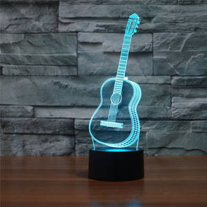 Guitarra <span class=keywords><strong>POP</strong></span> de acrílico 3D, instrumento Musical de carga de 7 colores, decoración de la habitación LED de Lava, luz nocturna de ambiente - Product Image 6