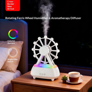 Nouveau diffuseur d'arômes rotatif en forme <span class=keywords><strong>de</strong></span> grande roue, tendance, avec lumière LED colorée, 300 ml, diffuseur d'huiles essentielles à brume froide - Product Image 2