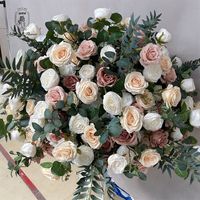 DKB Décoration de mariage haut de gamme, centre de table floral, boule de fleurs artificielles personnalisée, fleurs en soie en gros