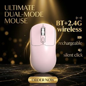 เมาส์โลโก้สั่งทำพิเศษ เงียบไร้เสียง ชาร์จซ้ำได้ แบบ Dual Mode บลูทูธ เมาส์คลิกเงียบ เมาส์บลูทูธสำหรับสำนักงาน - Product Image 1