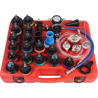 Kit de testeur de pression de radiateur universel 28 pièces, testeur de pression de liquide de refroidissement, système de refroidissement, réservoir d'eau de voiture, manomètre de pression sous vide