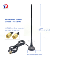 Antena Omnidireccional Helicoidal LoRa de 5dBi y 433MHz para Interiores y Exteriores, Antena de Comunicación Inalámbrica Externa