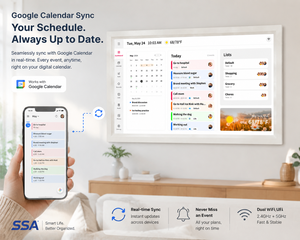 <span class=keywords><strong>Calendario</strong></span> Digital Inteligente de Pared de 21.5 Pulgadas con Aplicación Whale Framely, Sincronización con <span class=keywords><strong>Google</strong></span> Calendar, Organizador de Horarios - Product Image 1