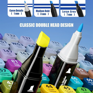 120pcs Dual Tip Art Markers Classic Double Head Design Blendable Alcohol Ink Set for <b>Drawing</b> and Coloring - Product Image 4
