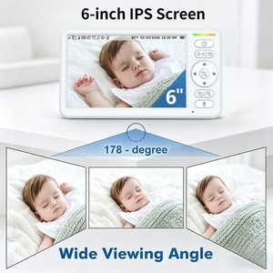 Moniteur vidéo et <span class=keywords><strong>audio</strong></span> portable pour bébé avec écran IPS de 6 pouces, sécurité sans WiFi, vision nocturne claire, mode VOX, portée de 1000 pieds, communication bidirectionnelle, pour maman - Product Image 2