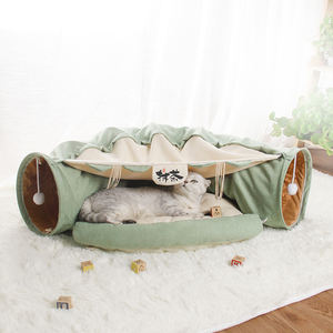DoePet Katzen bett Hot Selling Großhandel Haustier bedarf Haustier Interaktives Quietschendes Spielzeug Filz Katzen tunnel Röhren Bett Spielzeug Katze Haustier Bett - Product Image 1