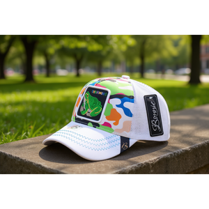 Cappello Trucker Bonnie in Tessuto a Rete con Ricamo Animale, Unisex, Casual, Primavera-Estate, 6 Pannelli - Product Image 2