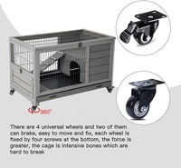 Enclos moderne en bois à monter soi-même pour petits animaux, cage à lapins et maison pour cochons d'Inde avec boutons-pression métalliques et design respirant