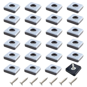 Premium PTFE Anti-Slip Furniture <b>Gliders</b> 25mm Rectangle Black Easy-to-Move Floor Protective Pads for Coasters - Product Image 1