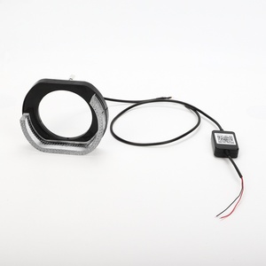 3inch" RGBW 12V L-shaped Multicolor Front <b>Light</b> <b>Led</b> Angel Eyes halo Rings Headlights Decorate Shroud Cover for <b>Projector</b> Lens - Product Image 5