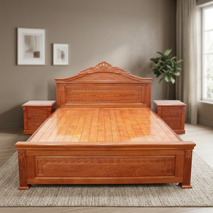 Solid Mahogany 1.8m X 2m <b>Bed</b> <b>Frame</b> <b>Queen</b>/King <b>Size</b> Modern Traditional Style Soft Plywood Panel High Load Capacity Home Hotel Use - Product Image 2