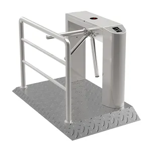 Portable Aluminum Base Plate Pedestrian Access Control 304 stainless steel RFID reader Automatic Tripod Tunrstile