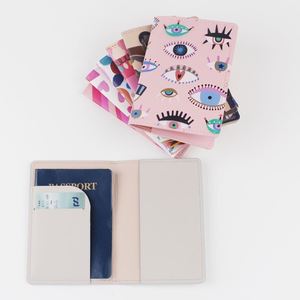 Custom Logo Vintage Fashion Travel <b>Wallet</b> <b>RFID</b> Blocking Passport Holder Magnetic Buckle Waterproof PU Leather Cover Case Family - Product Image 1