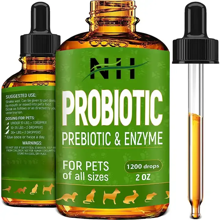 Oem/Odm 100% Natuurlijke Prebiotische En Probiotische Huisdieren Honden Vloeibare Druppels Supplement Allergie Probioticum Voor Huisdieren