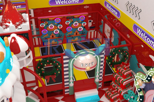 Aire de jeux intérieure durable pour enfants sur le thème de Noël, avec trampoline, piscine à balles et toboggan, pour centre commercial - Product Image 2