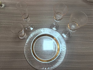 Assiettes de présentation en verre dorées fantaisie pour décoration de mariage en gros - Product Image 2