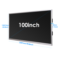 100 Inch 4K Multi Touch Digitale Smartboard Scherm Vloerstandaard Elektronisch Interactief Whiteboard Android/Windows Os Voor