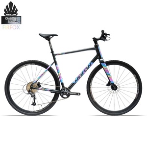 Vélo de route HULDABIKE Huludah Fire Fox en alliage d'aluminium avec guidon plat, 9 vitesses, freins à disque doubles, fourche à ressort hydraulique, câblage interne - Product Image 3