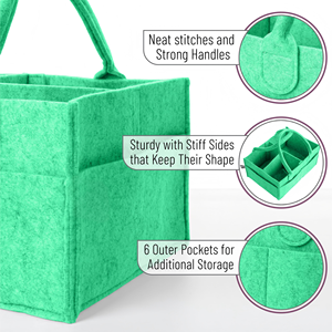 Organizador de Pañales Verde, Cesta Plegable para Bebé con Asa, Bolsa de Fieltro para Pañales, Lista de Regalos para Bebé, Búsqueda y Otros Artículos para Bebé - Product Image 3