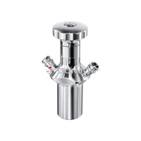 Válvula de muestreo aséptica de Tres abrazaderas aséptica de reinicio automático sanitario Acero inoxidable 1/2"