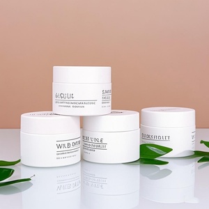 Matte White Glass <b>Jars</b> for Cosmetic Cream <b>Empty</b> Skincare 50g 60g Frosted Luxury Round Cosmetic Glass Body Cream <b>Jar</b> - Product Image 3