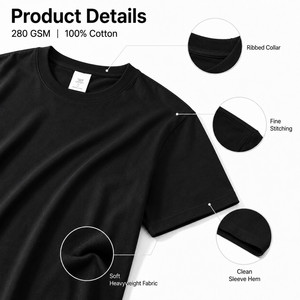 Camiseta Personalizada con Logotipo, 280G, 100% Algodón Tejido, Ecológica, Unisex, Estilo Urbano, Tallas S-4XL, Azul Noche Ébano - Product Image 4