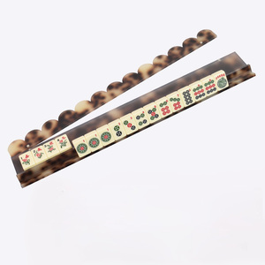 Juego de 4 Soportes de Lujo para Mahjong de 20 Pulgadas, Modernos, de Acrílico con Diseño de Caparazón de Tortuga Americana, Magnéticos, con Diseño Festoneado, Portátiles, para Póker - Product Image 2