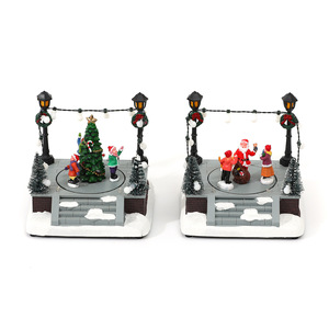 New Resin Rotating Music <b>Box</b> with <b>Light</b> <b>Up</b>, a Christmas Gift for Scene Decoration - Product Image 4