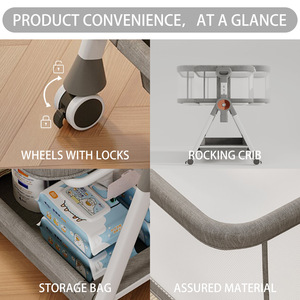 Lit d'appoint pliable multifonctionnel et portable pour bébés de 0 à 3 ans, avec cadre métallique sûr et design moderne – Nouveauté été, vente chaude - Product Image 3