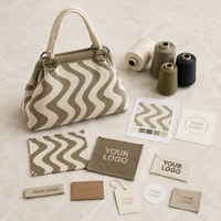 Sac fourre-tout en tricot avec broderie de logo personnalisé et poignée, pochette de luxe en crochet ondulé pour le marché de détail haut de gamme, faible MOQ