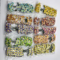 100 Pcs/kantong Krisan Daisy Buatan Aksesoris Karangan Bunga DIY Kotak Permen Bunga Buatan Dekorasi Pernikahan Rumah