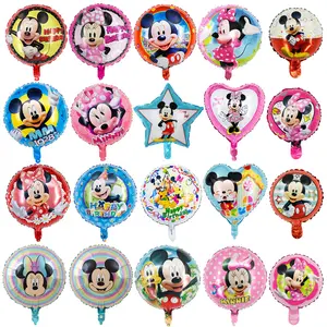 18 pollici cartoon mickey mouse topolino e minnie palloncino rotondo in foglio di alluminio giocattolo per bambini decorazione festa di compleanno palloncini