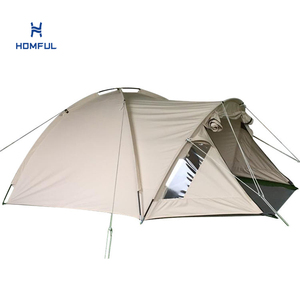 HOMFUL 4 persone grande <span class=keywords><strong>tenda</strong></span> a cupola in <span class=keywords><strong>cotone</strong></span> bianco <span class=keywords><strong>tenda</strong></span> da esterno in tela con <span class=keywords><strong>tenda</strong></span> a cupola con schermo - Product Image 1
