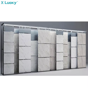 Nhà máy bán tháp sứ thạch anh Kệ trượt tấm gốm gạch hiển thị đứng tùy chỉnh đá mẫu giá đẩy kéo showroom - Product Image 4