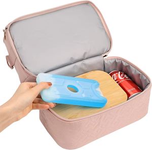 <b>Lunch</b> Bag <b>Insulated</b> Two Separate Compartments Meal <b>Box</b> with Adjustable Shoulder Strap Leakproof Cooler Bag - Product Image 4