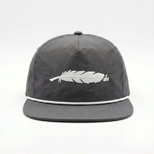 Casquettes Snapback avec logo brodé personnalisé, casquettes à 5 panneaux, casquettes en nylon non structurées - Product Image 3