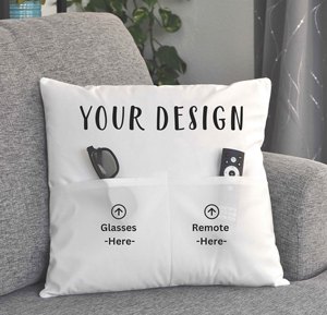 Coussin personnalisé avec poches pour lunettes et télécommande, cadeau personnalisé pour les grands-parents, pour <span class=keywords><strong>Nana</strong></span>, Grandma, Gran, Mum, Mom, Dad - Product Image 1