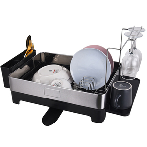 Vendita calda utensili per la conservazione in alluminio piatto 2 livelli cucina in metallo 304 acciaio inossidabile scaffale per piatti - Product Image 6