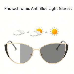 Gafas de Sol Retro con Logotipo Personalizado Nuevo 2025, Montura de Gafas de Ojo de Gato para Mujer, Gafas de Computadora para Mujer, Gafas Fotocromáticas Anti Luz Azul para Mujer - Product Image 4