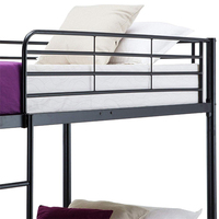 Lit superposé double convertible moderne en fer, couleur noire personnalisable, pour écoles, hôtels, appartements, chambres, salons, hôpitaux - Vente en gros