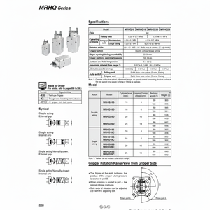 Pince pneumatique SMC et pince rotative MRHQ10S-180S-M9NV pièces pneumatiques - Product Image 1