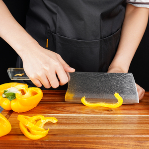 Couteau à découper professionnel en acier Damas de 7 pouces, couteau de chef <span class=keywords><strong>chinois</strong></span>, couteau à découper la viande, manche en bois stabilisé à la résine pour la cuisine - Product Image 5
