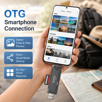 Lecteur de cartes USB C SD TF 2-en-1 compact et portable, adaptateur OTG pour smartphone, appareil photo, ordinateur portable - Vente en gros