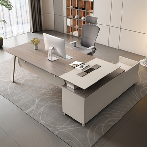 2024 meilleur prix luxe moderne en forme de L convertible mobilier de bureau directeur industriel secrétaire <span class=keywords><strong>Table</strong></span> - Product Image 5