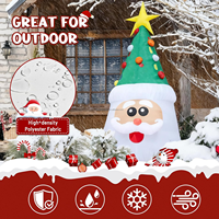 Tête de Père Noël gonflable de 13 pieds avec lumières LED pour arbre de Noël, ornement de Noël pour jardin, pelouse, maison, décoration de fête en plein air