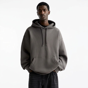 100% Cotton Men Hoodies & Sweatshirts Half Zip Long Sleeve Boxy Fit Heavy <b>Weight</b> <b>Blank</b> Thick Velour 420GSM Winter - Product Image 1