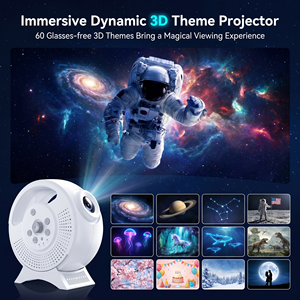 Projecteur LED holographique 3D dynamique avec galaxie, planétarium, étoiles, univers, vidéo 4K HD, bruit blanc, veilleuse d'ambiance - Product Image 2